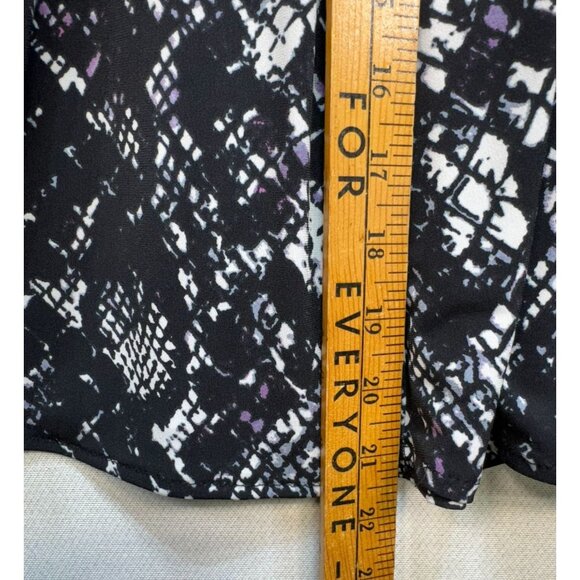 Chelsea & Theodore Abstract Flowy Print Skirt L Black & White - Picture 7 of 12